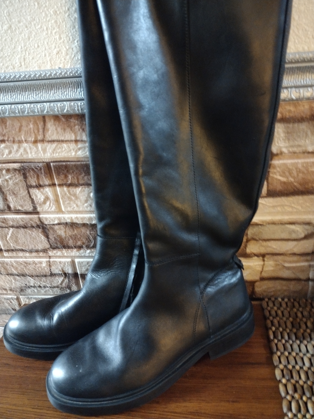 Sam Edelman Black Leather Knee-High Riding Boots